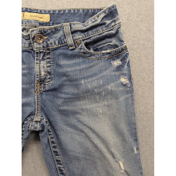 BKE Culture Jeans Womens 30x33.5 Distressed Bootcut Contrast Stitching Pockets - Picture 3 of 16